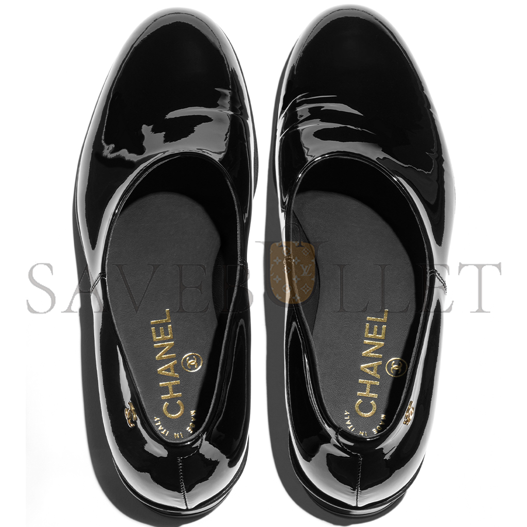 Ch*el moccasins patent calfskin black g46194